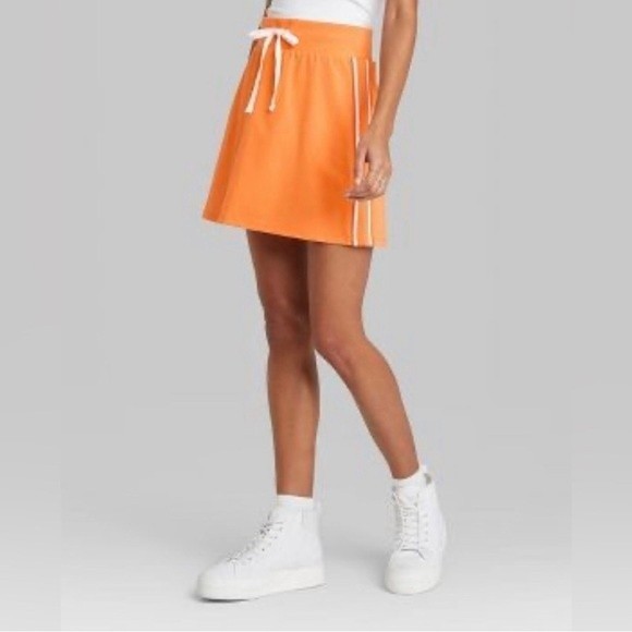 NEW Wild Fable Orange with White Side Stripe Skirt Size Medium - Picture 1 of 5